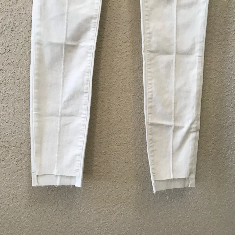 Free People Jean Pin Tuck Pant Mid Rise Skinny Leg Step Hem Cream Neutral NWT 27 - Picture 5 of 10